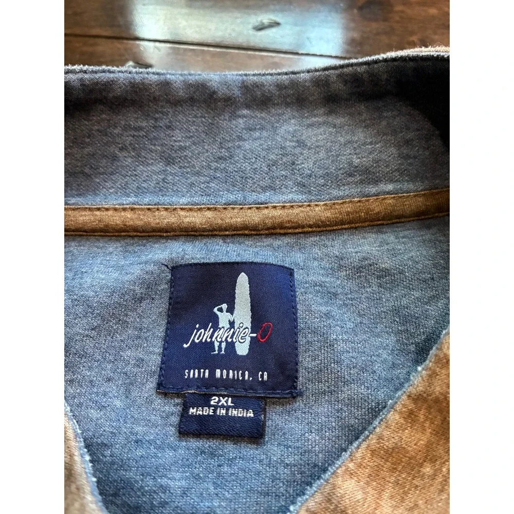 Johnnie-O Sully 1/4 Zip Pullover Tan Heather Men's 2XL Sweatshirt JMKO1610